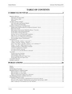 TABLE OF CONTENTS - School of Information and Communication