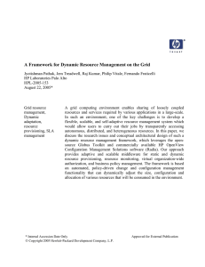 A Framework for Dynamic Resource Management on the