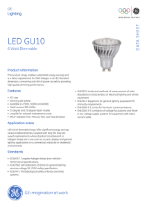 LED GU10 6W Dimmable Data sheet