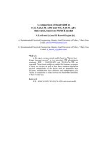 A comparison of Bandwidth in RCE-SAGCM-APD and WG