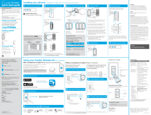 Caseta Wireless In-wall Dimmer PRO Quick-Start Guide