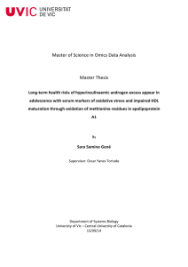 Master of Science in Omics Data Analysis Master Thesis