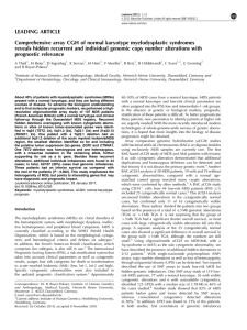 Comprehensive array CGH of normal karyotype myelodysplastic