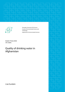 Quality of drinking water in Afghanistan