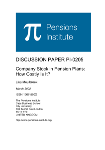 Company Stock in Pension Plans: How Costly is It