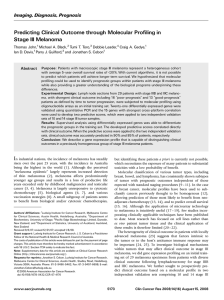 Predicting Clinical Outcome through Molecular Profiling in Stage III