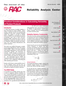 Journal of the Reliability Analysis Center, V13, N2