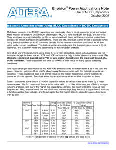 Use of MLCC Capacitors