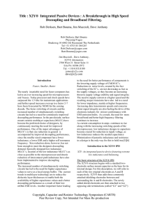 X2Y® Integrated Passive Devices : A