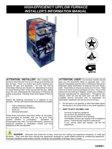 high-efficiency upflow furnace installer`s information manual