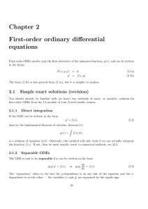 Chapter 2 First-order ordinary differential equations