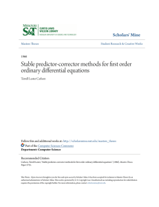 Stable predictor-corrector methods for first order ordinary differential