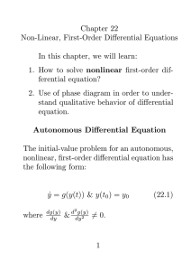 First Order Non-Linear Differential Equation