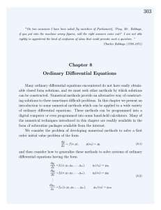 Chapter 8 Ordinary Differential Equations