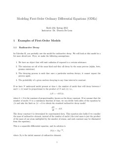 Modeling First-Order Ordinary Differential Equations (ODEs)