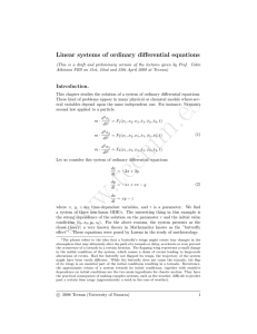 Linear systems of ordinary differential equations