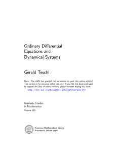Ordinary Differential Equations And Dynamical Systems By Gerald