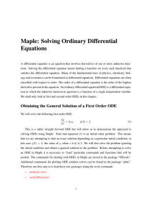 Maple: Solving Ordinary Differential Equations