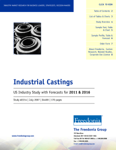 Industrial Castings - The Freedonia Group