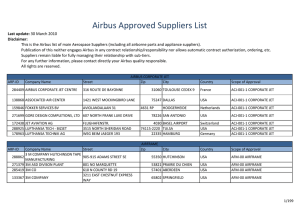 Airbus Approved Suppliers list