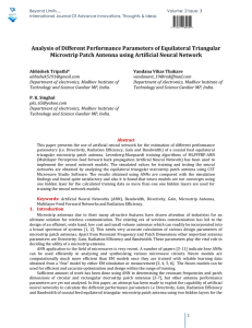 Analysis of Different Performance Parameters of Equilateral