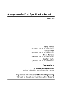 Anonymous Go-Kart: Specification Report Supervisor