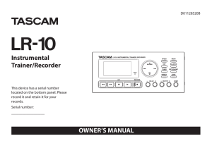 LR-10 Owner`s Manual