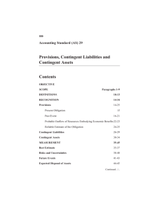 Provisions, Contingent Liabilities and Contingent Assets Contents