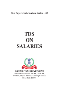 T.D.S. on Salaries - Income Tax Department