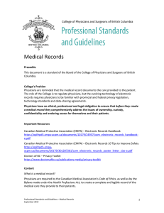 Medical Records - College of Physicians and Surgeons of British