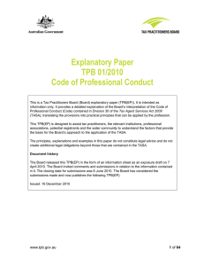Code of professional conduct