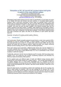 Simulation of AC, DC and AC-DC coupled hybrid mini