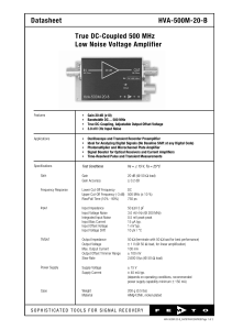 Datasheet HVA-500M-20-B True DC-Coupled 500 MHz Low