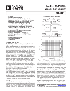AD8330 Low Cost DC-150 MHz Variable Gain Amplifier Data Sheet