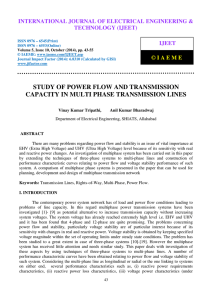 study of power flow and transmission capacity in multi phase