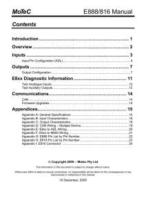 MoTeC E888/816 Manual