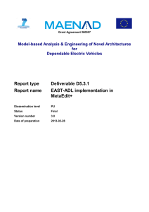 Report type Deliverable D5.3.1 Report name EAST-ADL