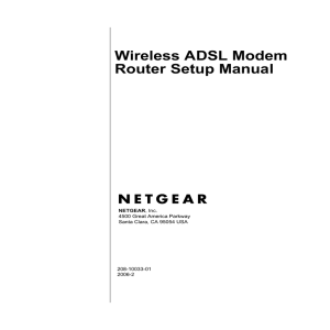 Wireless ADSL Modem Router Setup Manual