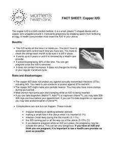 Copper IUD Fact Sheet - Women`s Health Clinic