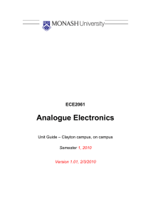 Analogue Electronics - Department of Electrical and Computer