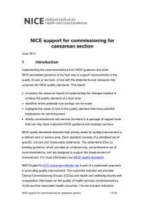 NICE support for commissioning for caesarean section