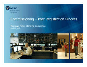 Commissioning - Post Registration Process