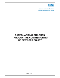 safeguarding children through the commissioning of services policy