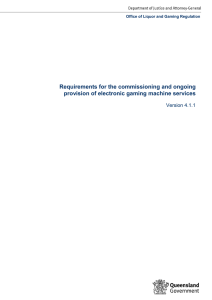 Requirements for the commissioning and ongoing provision of