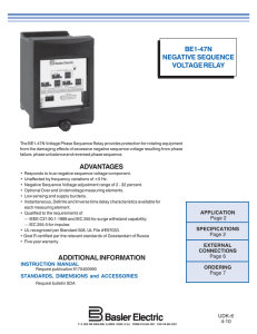 BE1-47N Negative Sequence Voltage Relay