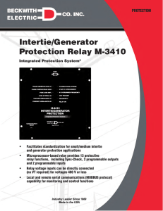Intertie/Generator Protection Relay M‑3410