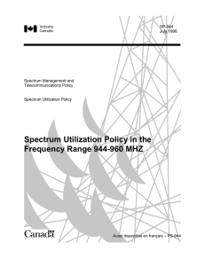 Spectrum Utilization Policy in the Frequency Range 944