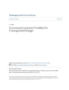 Government Contractor`S Liability For Consequential Damages