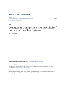 Consequential Damages in the International Sale of Goods