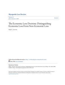 The Economic Loss Doctrine - Marquette Law Scholarly Commons